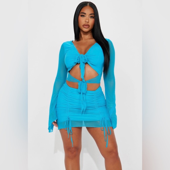 Blue 2 Piece Skirt Set - Picture 9 of 10